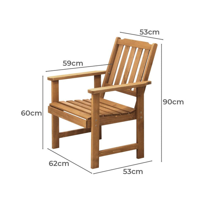 Tatiana Luxe Hi Quality Outdoor Wooden Chairs | Patio Garden High Back Chairs in 2 Finishes