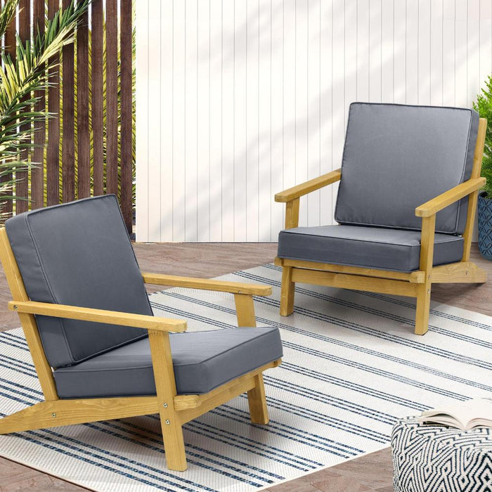 Breeze Designer Outdoor Sun Lounge Armchairs | Soft Cushioned Wooden Patio Lounge Chairs |3 Models