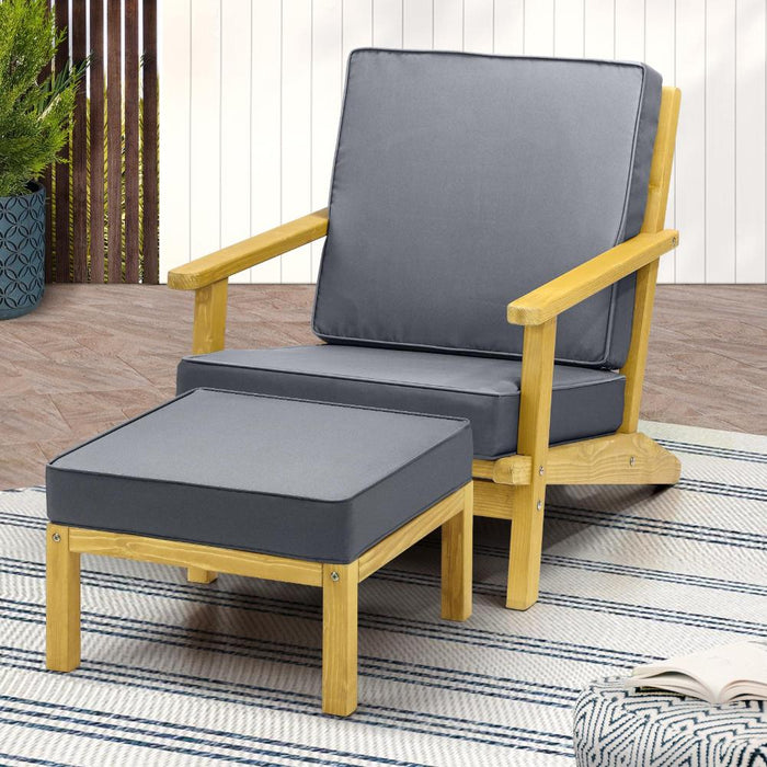 Breeze Designer Outdoor Sun Lounge Armchairs | Soft Cushioned Wooden Patio Lounge Chairs |3 Models