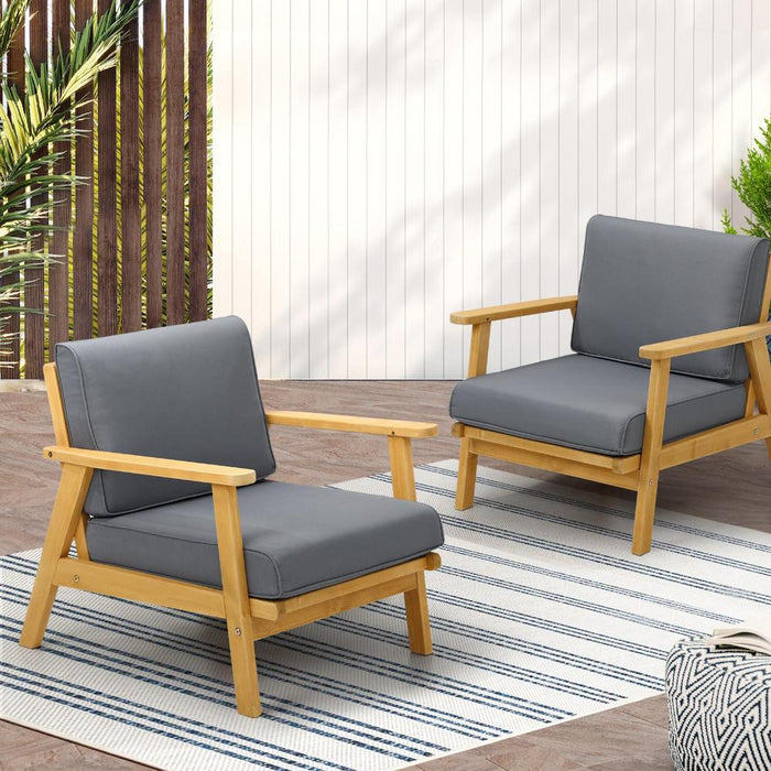 Breeze Designer Outdoor Sun Lounge Armchairs | Soft Cushioned Wooden Patio Lounge Chairs |3 Models