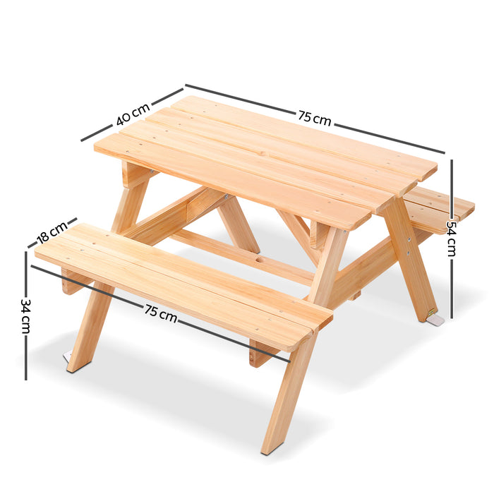 Funzee 4 Seat Kids Wooden Picnic Bench Set