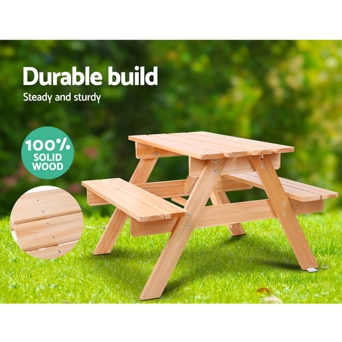 Funzee 4 Seat Kids Wooden Picnic Bench Set