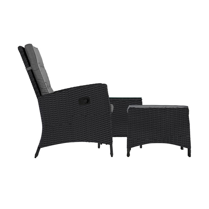 Amalfi Lux Rattan Wicker Outdoro Lounger Set | High Quality Weather Resistant Garden Patio Furniture Set | Adjustable Cushioned Lounger Sets | 2 Finishes