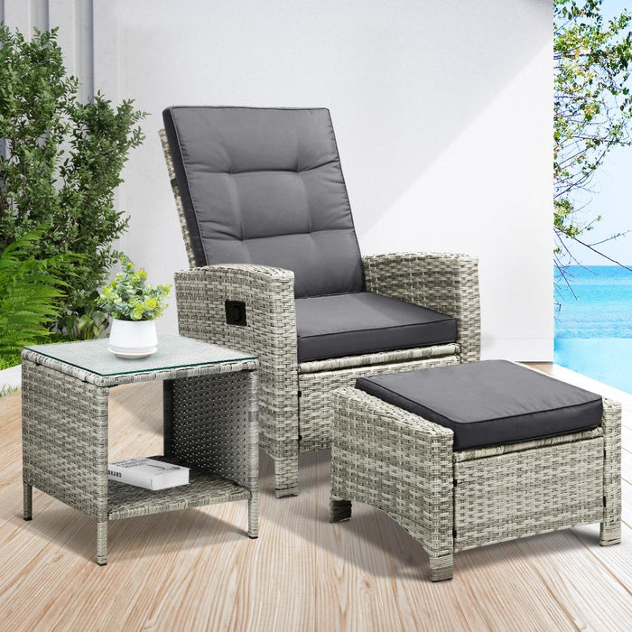 Amalfi Lux Rattan Wicker Outdoro Lounger Set | High Quality Weather Resistant Garden Patio Furniture Set | Adjustable Cushioned Lounger Sets | 2 Finishes