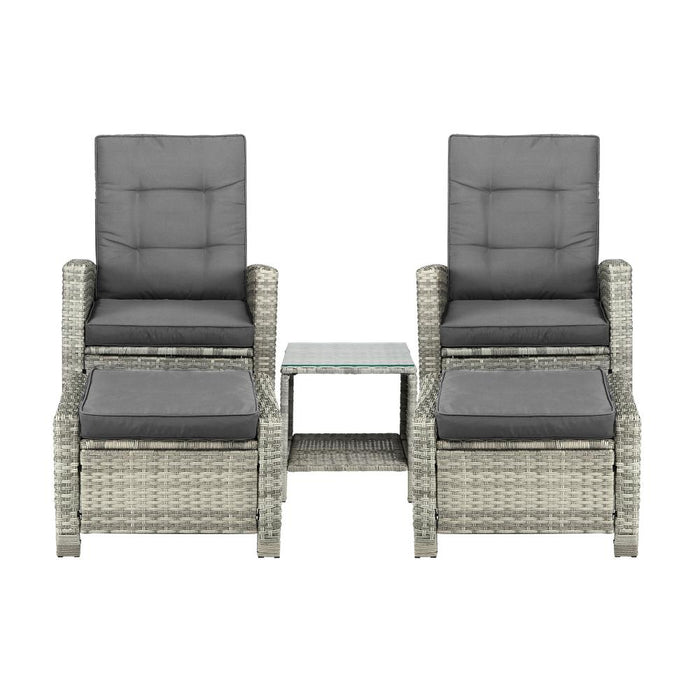 Amalfi Lux Rattan Wicker Outdoro Lounger Set | High Quality Weather Resistant Garden Patio Furniture Set | Adjustable Cushioned Lounger Sets | 2 Finishes