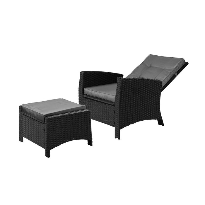 Amalfi Lux Rattan Wicker Outdoro Lounger Set | High Quality Weather Resistant Garden Patio Furniture Set | Adjustable Cushioned Lounger Sets | 2 Finishes