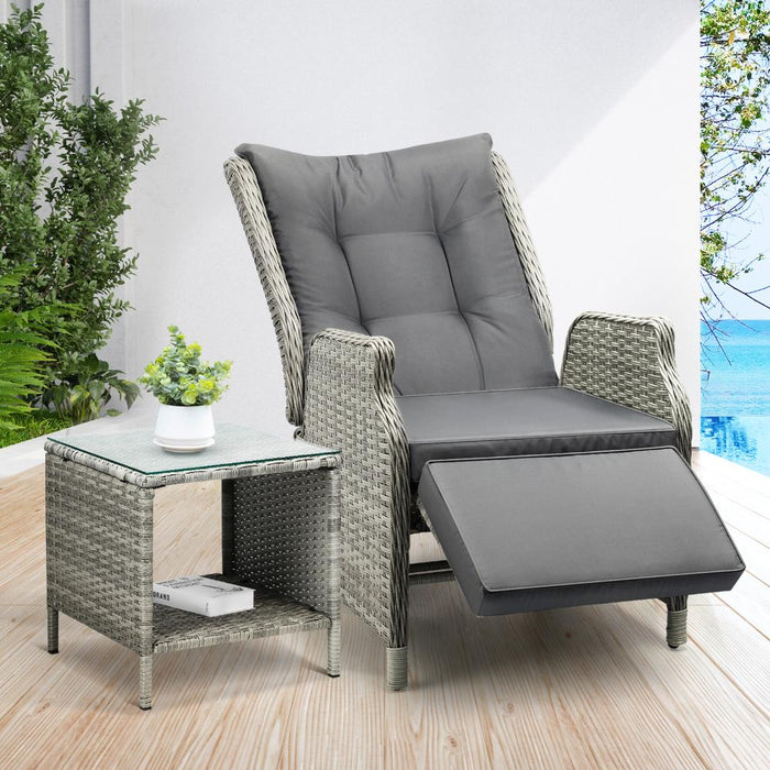 Positano Lux Rattan Wicker Outdoro Lounger Set | High Quality Weater Resistant Garden Patio Furniture Set | Adjustable Cushioned Lounger Sets | 2 Finished