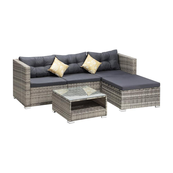 Ariana High Quality Wicker Outdoor Lounge Set | 4 or 6 Seater Modern Rattan Lounge Set with Table | 2 Colours