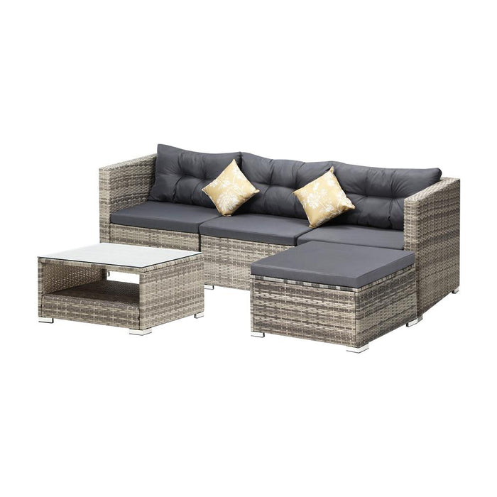 Ariana High Quality Wicker Outdoor Lounge Set | 4 or 6 Seater Modern Rattan Lounge Set with Table | 2 Colours