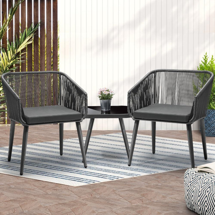 Imoli Modern Designer Outdoor Furniture Set | 3 or 5 Piece Rope Style High Quality Lounge Setting | Balcony Patio Set | 4 Models