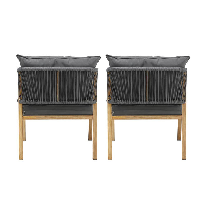 Set of Two Breeze Designer Outdoor Chairs | Soft Cushioned Modern Patio Lounge Chairs | 2 Models