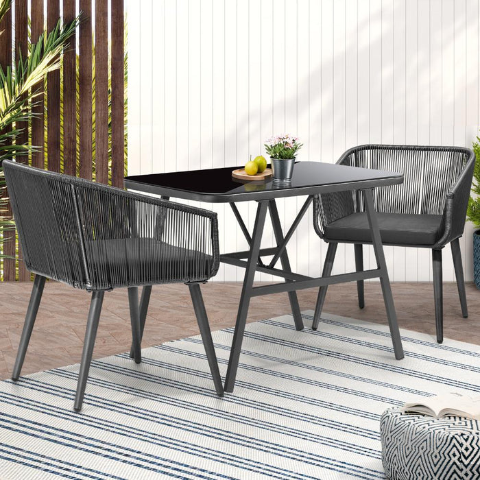 Imoli Modern Designer Outdoor Furniture Set | 3 or 5 Piece Rope Style High Quality Lounge Setting | Balcony Patio Set | 4 Models