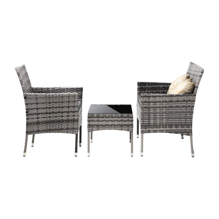 Terraza Premium Wicker Rattan 4pc Outdoor Furniture Set | 4 Piece Outdoor Lounge and Table Patio Set | 2 Colours