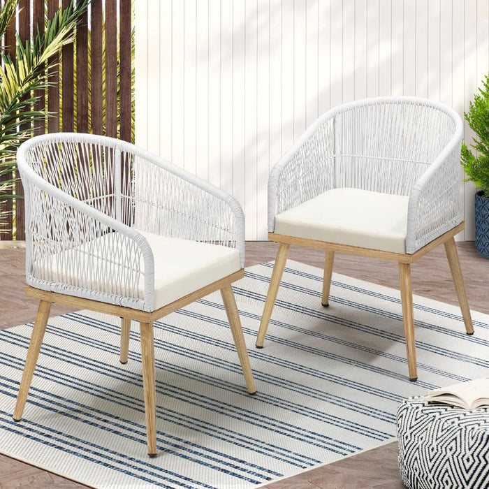 Set of Two Breeze Designer Outdoor Chairs | Soft Cushioned Modern Patio Lounge Chairs | 2 Models