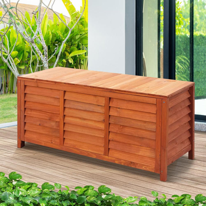 Forte Wooden Outdoor Storage Box | Storage Garden Bench Wooden Chest by Livsip