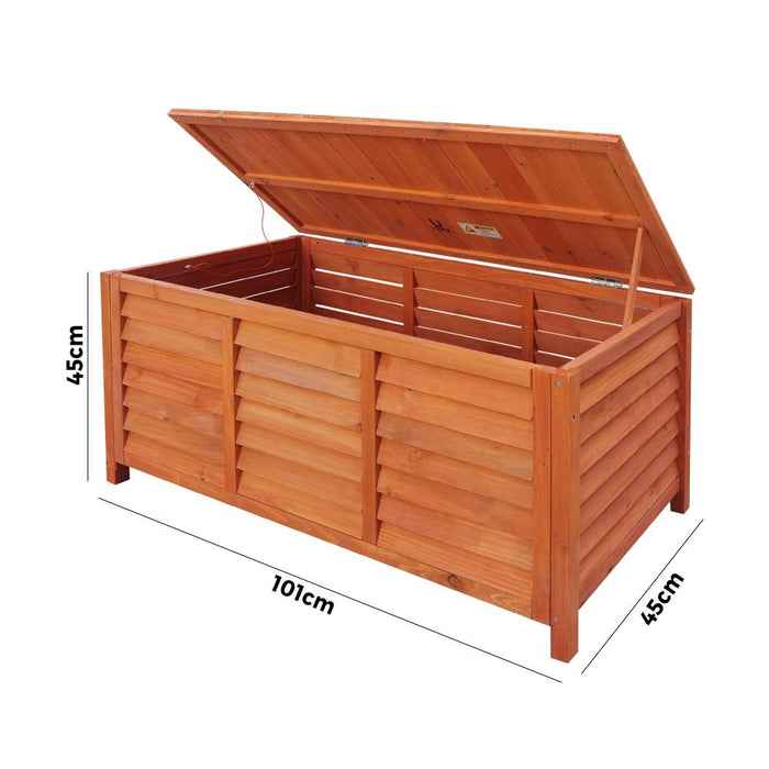 Forte Wooden Outdoor Storage Box | Storage Garden Bench Wooden Chest by Livsip