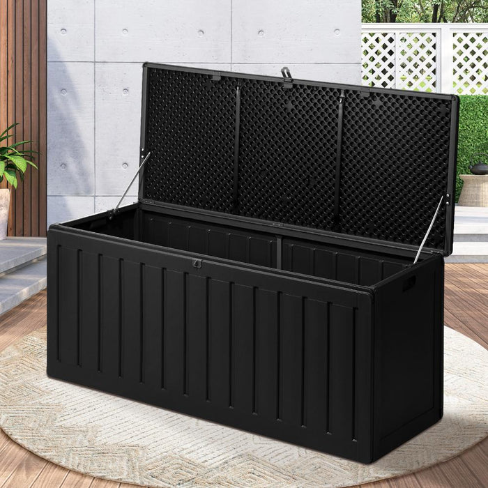 High Quality Premium 490L Outdoor Storage Box and Bench | Lockable Weatherproof Garden Storage Box | 2 Colours