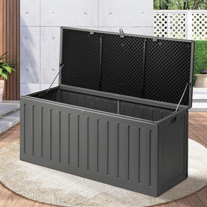 High Quality Premium 490L Outdoor Storage Box and Bench | Lockable Weatherproof Garden Storage Box | 2 Colours