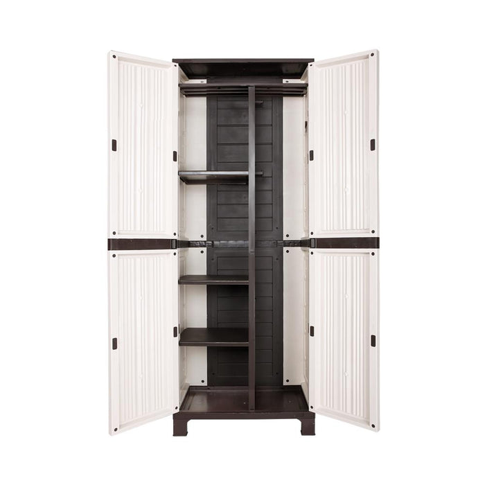 Forte Indoor Outdoor Tall Storage Cabinet | Garage Garden Cupboard Adjustable & Lockable by Livsip