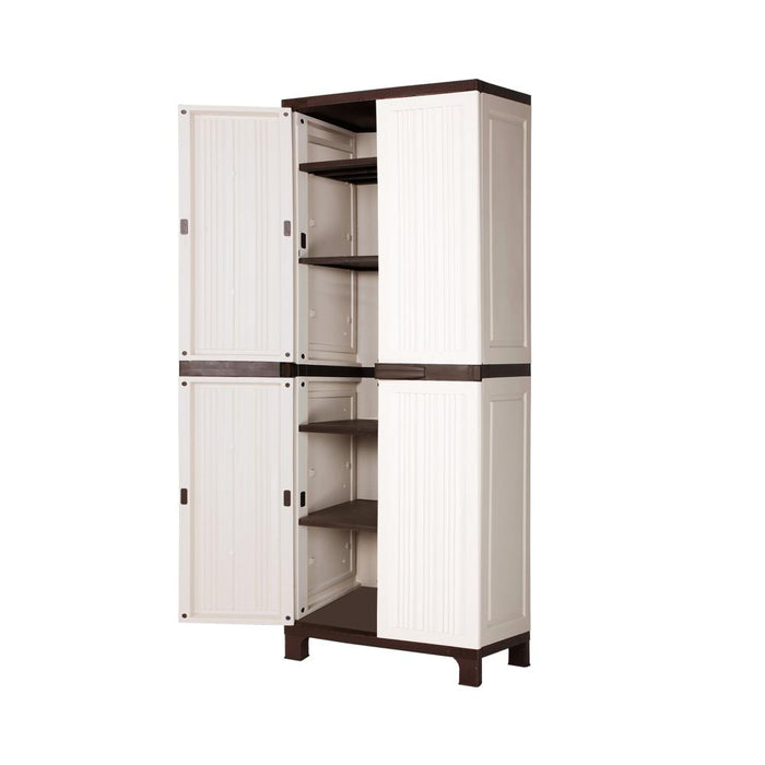 Forte Indoor Outdoor Tall Storage Cabinet | Garage Garden Cupboard Adjustable & Lockable by Livsip