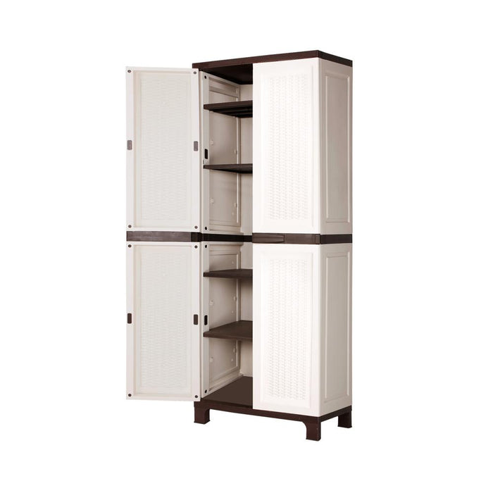 Terra Indoor Outdoor Tall Storage Cabinet | Garage Garden Cupboard Adjustable & Lockable by Livsip