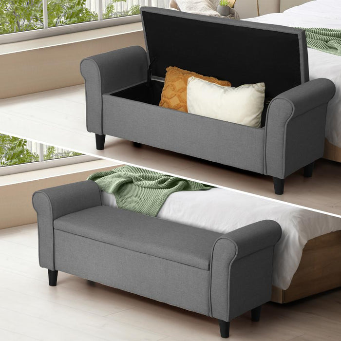 Premium  Fabric Two in One Ottoman Storage Bench Box & Day Bed | 2 Colours