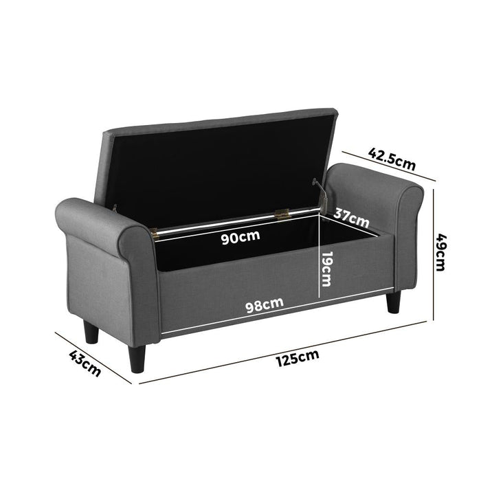 Premium  Fabric Two in One Ottoman Storage Bench Box & Day Bed | 2 Colours