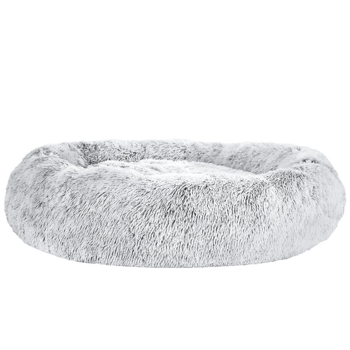 Extra Large 110cm Plush Calming Pet Bed | Soft Removable Cover Dog Cat Bed - Charcoal