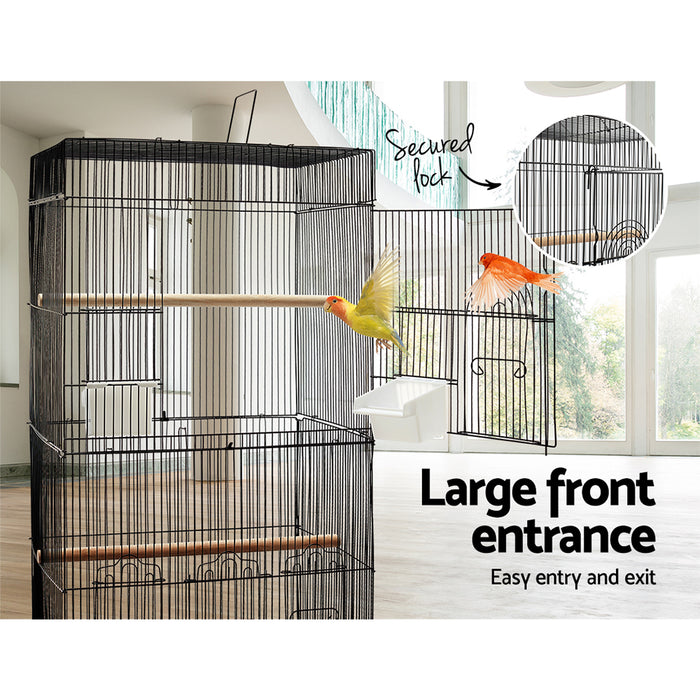 88cm High Quality Medium Bird Cage with Perch in Black by i.Pet