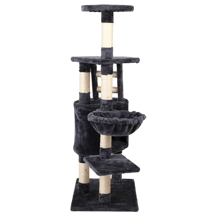 120cm Cat Tree Scratching Post Scratcher Tower | Wooden Multi Level Cat Condo House