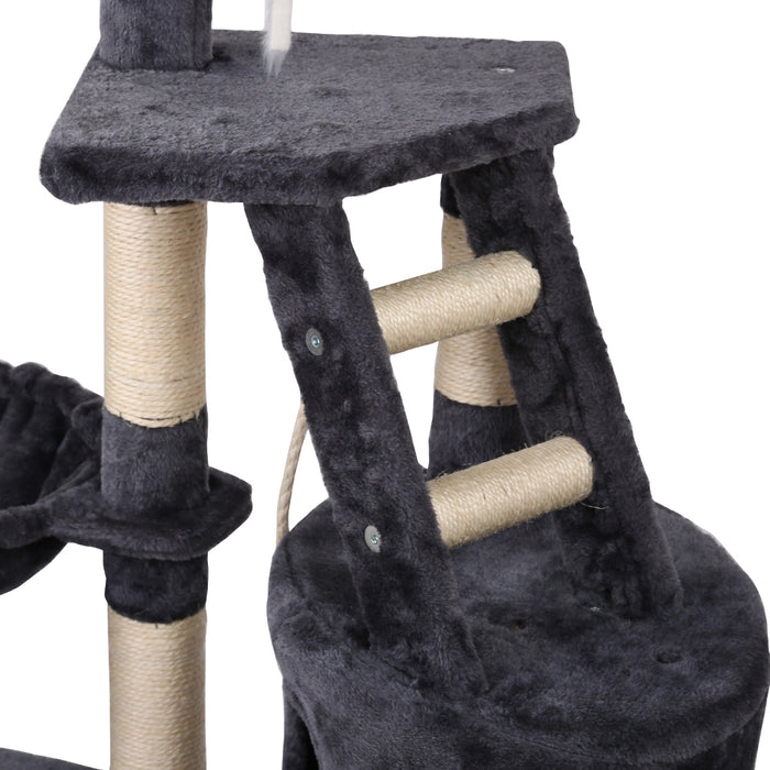 120cm Cat Tree Scratching Post Scratcher Tower | Wooden Multi Level Cat Condo House