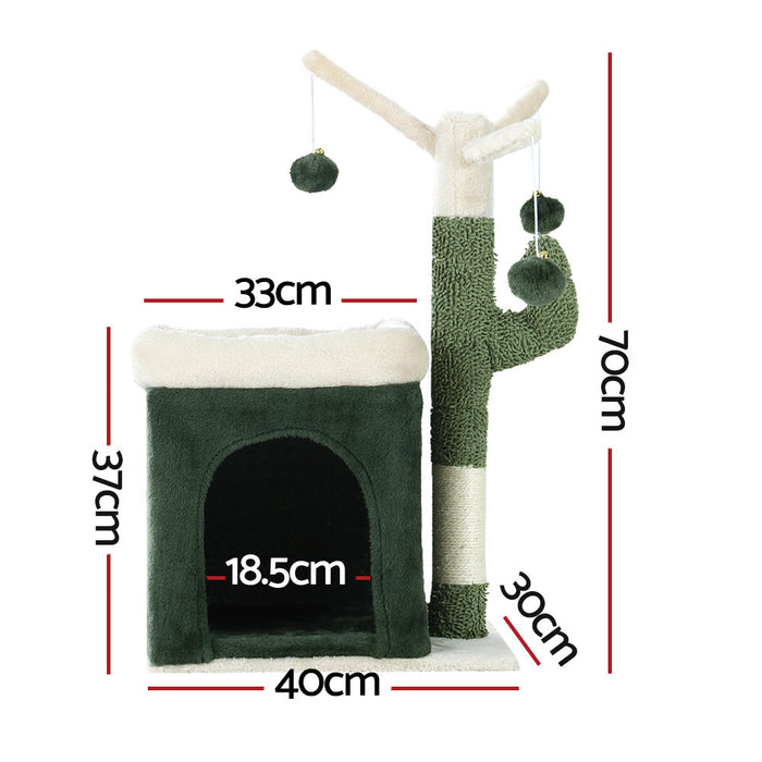 70cm Cat Tree Tower Scratching Post Scratcher |  Wood Cat Condo Bed House with Toys