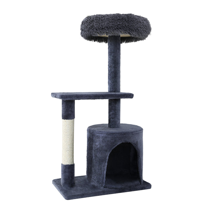 94cm Cat Tree Scratching Post Scratcher Tower | Multi Level Cat Condo House Grey