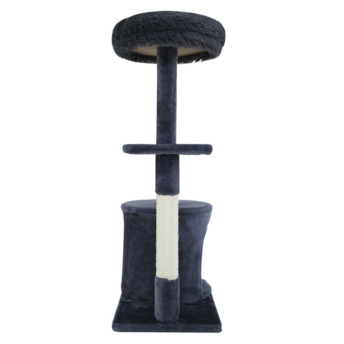 94cm Cat Tree Scratching Post Scratcher Tower | Multi Level Cat Condo House Grey