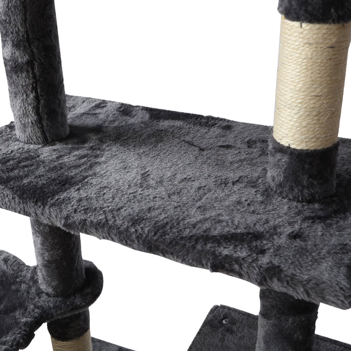 140cm Cat Tree Scratching Post Scratcher Tower | Multi Level Wooden Cat Condo House