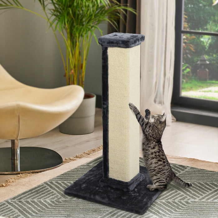 92cm Cat Tree Scratching Post Sisal Scratcher Tower | Plush Cat Condo House