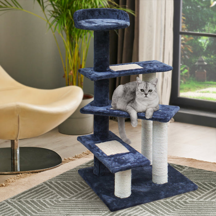 100cm Cat Tree Scratching Post Scratcher Tower | Wooden Cat Condo House