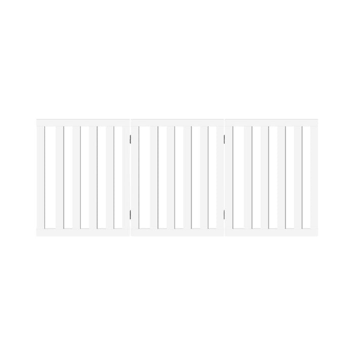 Premium White Wooden Foldable Pet Gate | Modern Dog Fence | 3/4/6 Pet Safety Gate