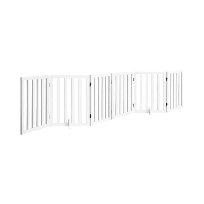 Premium White Wooden Foldable Pet Gate | Modern Dog Fence | 3/4/6 Pet Safety Gate