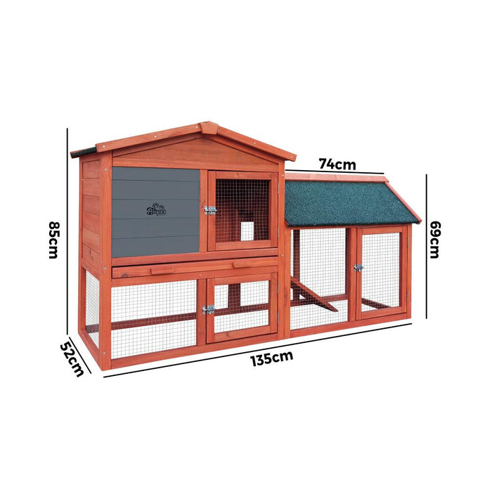 Alopet 135cm x 52cm x 85cm Rabbit Hutch or Chicken Coop | Wooden Coop Hutch