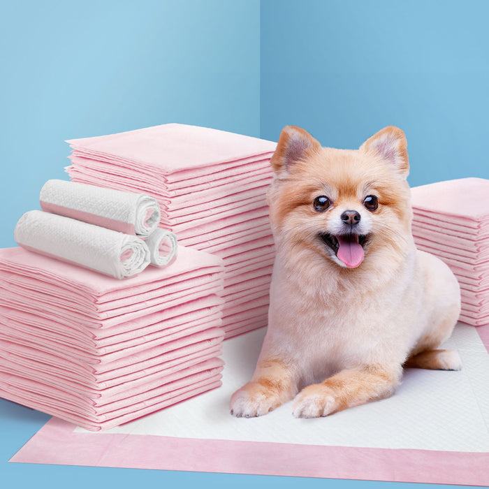 Super Absorbent 200 Puppy Pet Training Pads | Dog Cat Toilet - Pink
