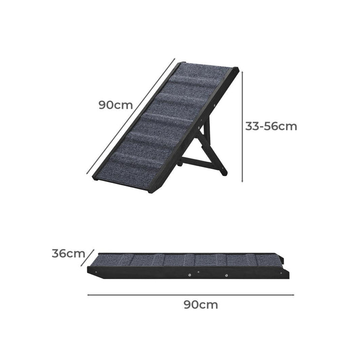 Pawzee 90cm Adjustable Pet Ramp with Extra Grip | Foldable Travel Dog Stairs in 2 Colours