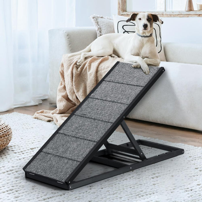 Adjustable Height Indoor Outdoor Foldable Pet Ramp | Dog Stairs Travel Ramp by Alopet | 2 Sizes