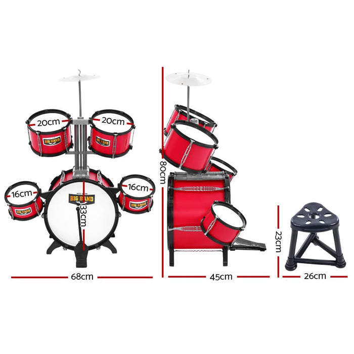 Funzee Kids Interactive 7 Drum Set | Kids Fun Play Drums Kit and Musical Toy