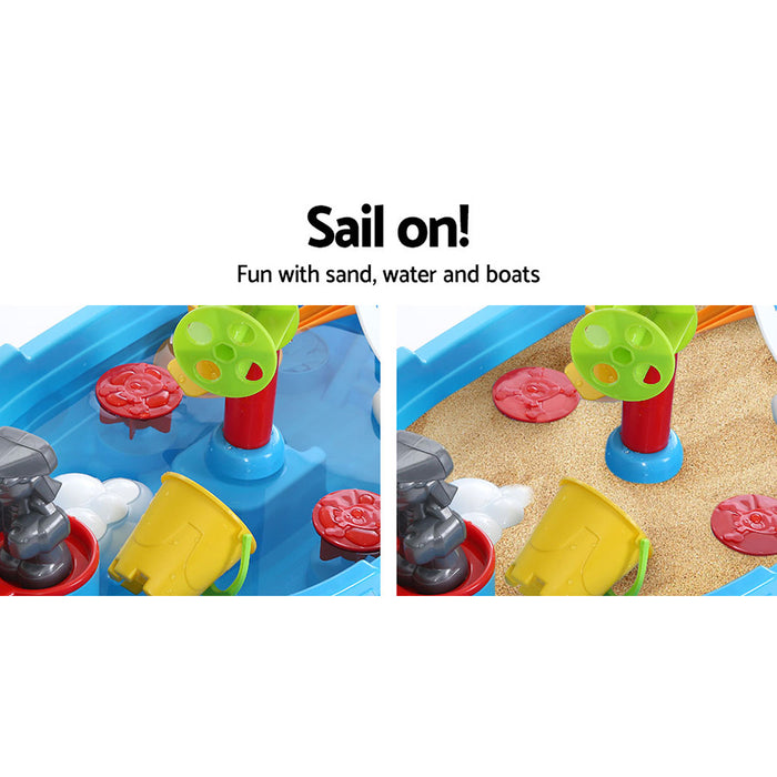Funzee Kids Sand and Water Outdoor Table | Kids Pirate Ship Outdoor Play Set