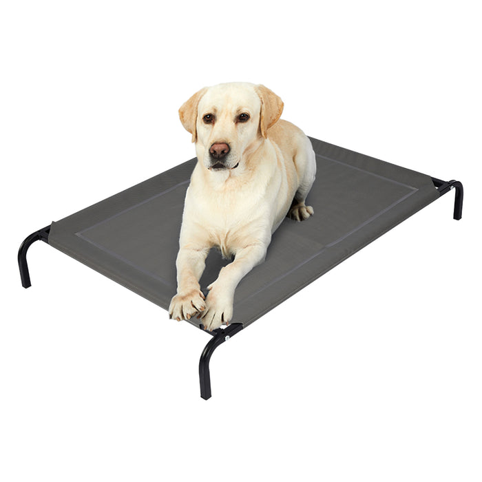 Pawzee Raised Pet Bed Hammock | Dog Bed Trampoline Grey Large