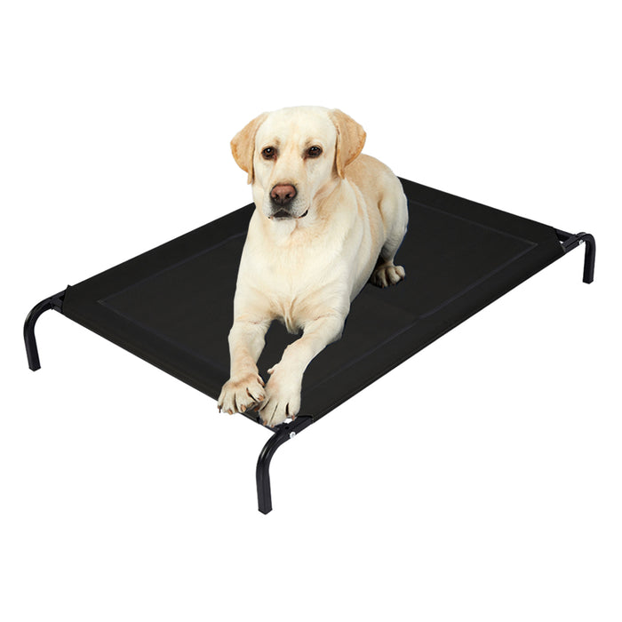 Pawzee Raised Pet Bed Hammock | Dog Bed Trampoline Black Medium