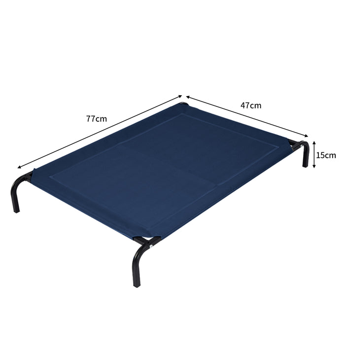 Pawzee Raised Pet Bed Hammock | Dog Bed Trampoline Navy Medium