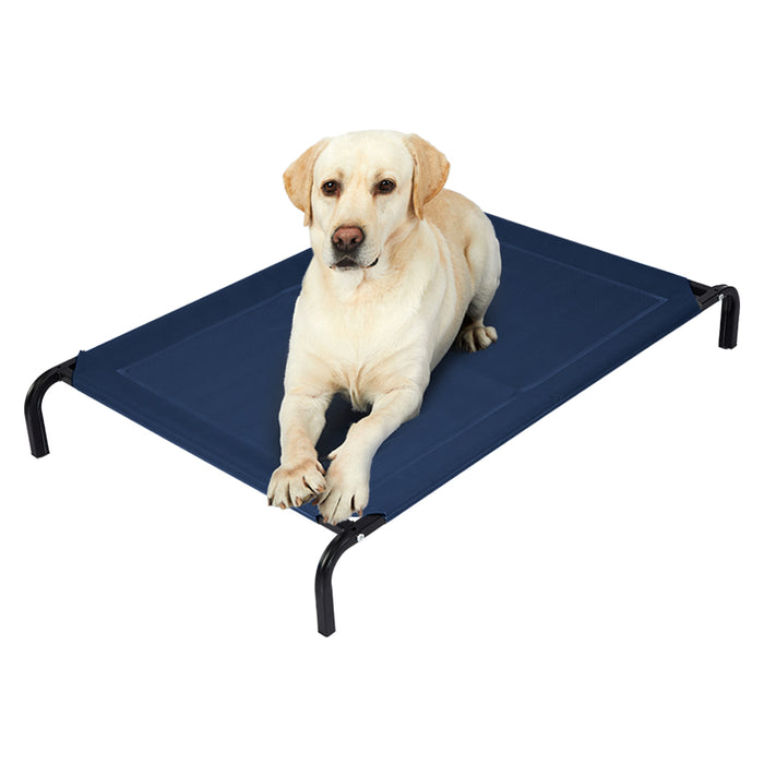 Pawzee Raised Pet Bed Hammock | Dog Bed Trampoline Navy Medium