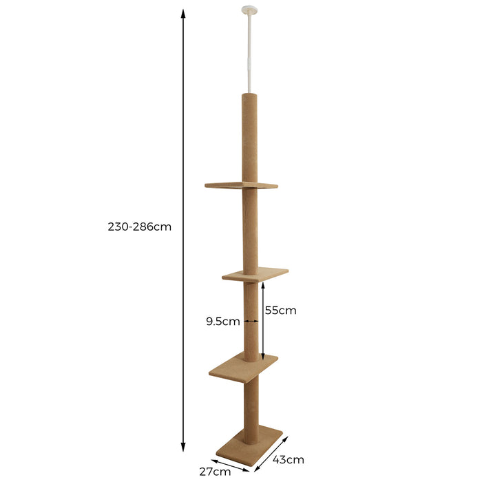 Large 4 Tier Cat Scratching Tree Tower Condo with Adjustable Height